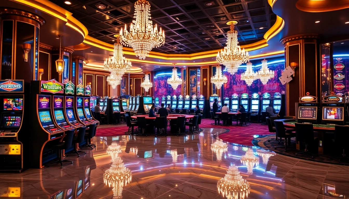 Kuwincom invites players to the ultimate casino experience, showcasing vibrant tables, poker chips, and slots.