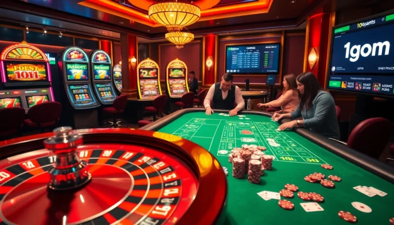 Experience high-stakes excitement with players on a 1gom roulette table as the wheel spins thrillingly.