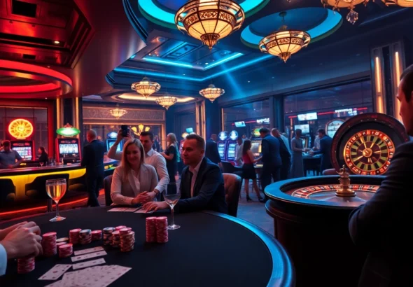 Experience gaming excitement with players at a poker table, showcasing the thrilling casino atmosphere of https://ea77.lat/.